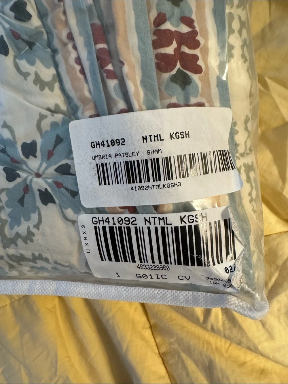 garnet hill pillow sham king NEW